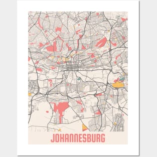 Johannesburg - South Africa Chalk City Map Posters and Art